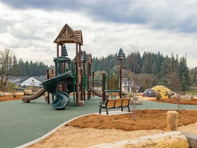 Storybrook Hollow Park play structure in Ridgefield, WA